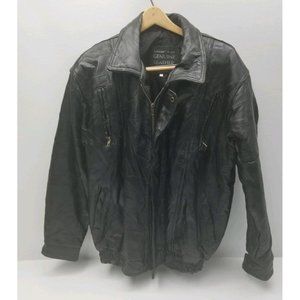 Mens Leather Coat Jacket Maxam Italian Mosaic Top Grain Lambskin Sz L Large